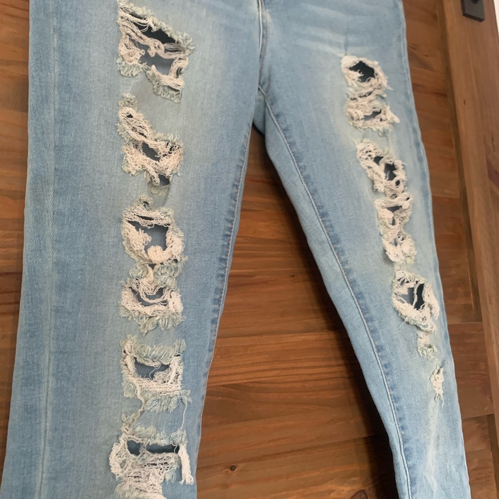high rise Jeans Distressed Light Blue Women's Jeans size 9 by Miami - Picture 3 of 16